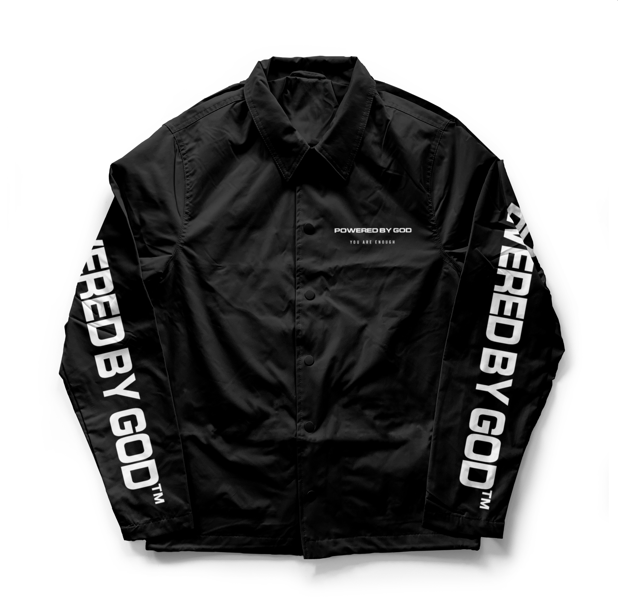 POWERED BY GOD™ ELITE COACH JACKET — BLACK EDITION