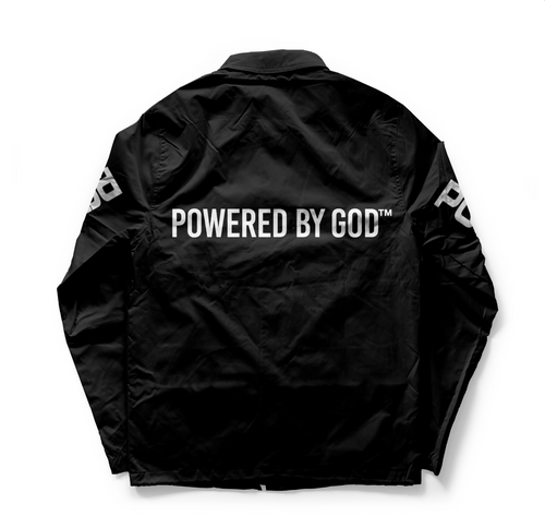 POWERED BY GOD™ ELITE COACH JACKET — BLACK EDITION